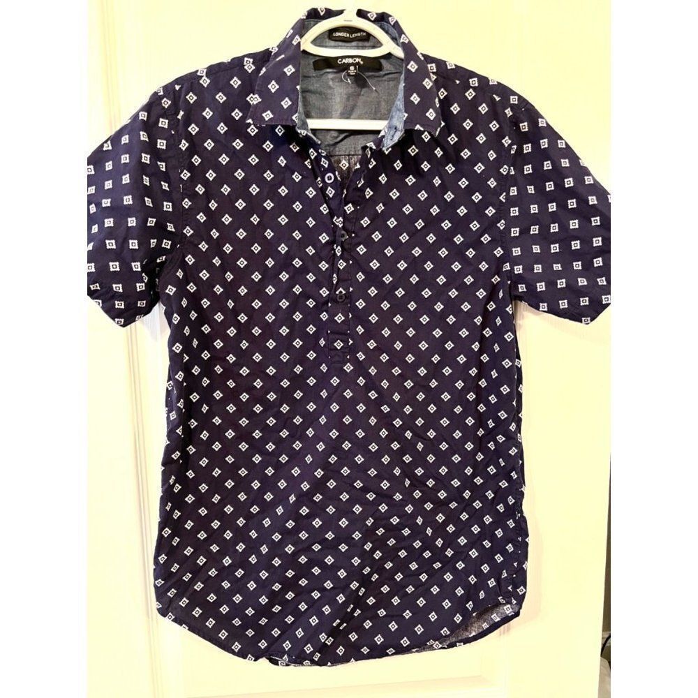 Carbon Blue‎ Button Front Small Men's Shirt NWOT